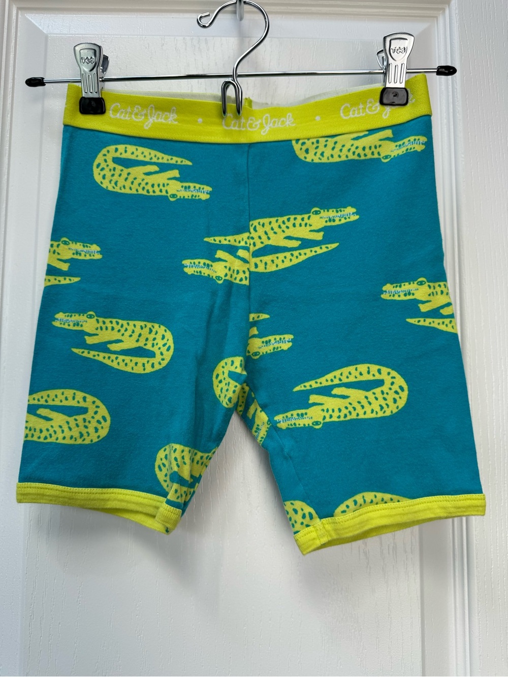 Cat & Jack Teal and Lime Crocodile Print Pajama Shorts